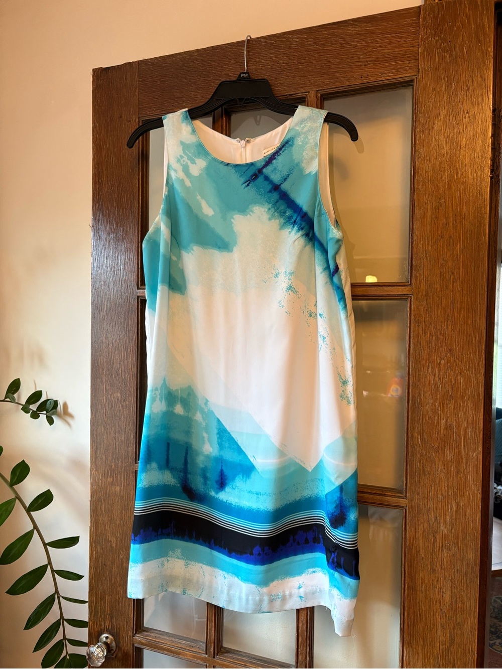 Boutique Blue Patterned Shift Mini Dress